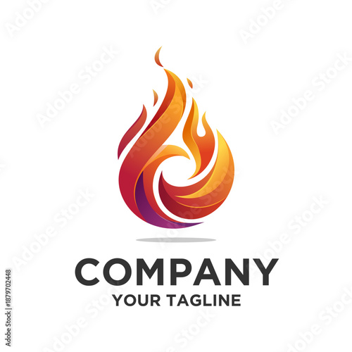 Vibrant Gradient Flame Logo Icon