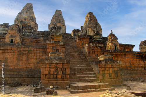 Angkor, Cambodia. Views from inside and outside the Angkor Wat temple.