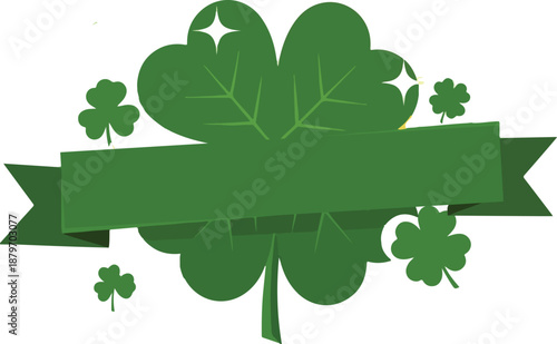 Green Shamrock Banner Design