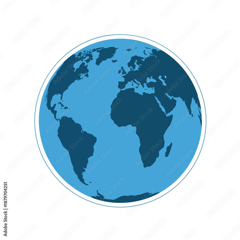 Fototapeta premium Blue Globe Icon Representing Global Unity