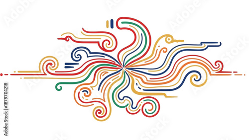 Colorful Abstract Swirling Lines and Shapes.