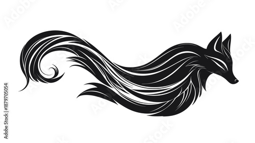 Black and White Fox Illustration Profile.