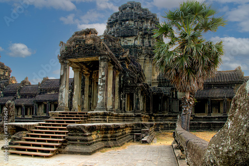 Angkor, Cambodia. Views from inside and outside the Angkor Wat temple.