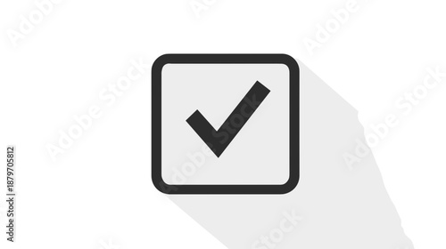 Black Checkmark Icon in Square Box.