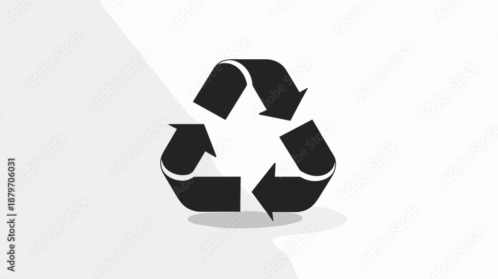 Obraz premium Black Recycling Symbol Icon on White.
