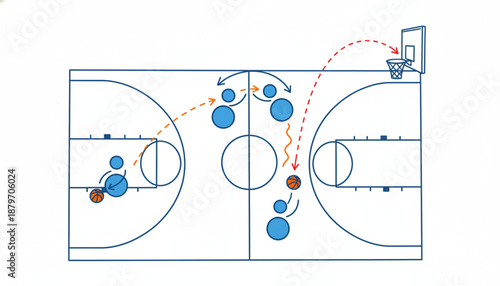 Basketball Strategy Playbook Diagram