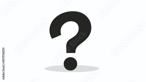 Black Question Mark Symbol on White.