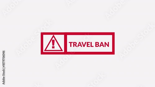 travel ban text animation in transparent background in 4k with alpha channel