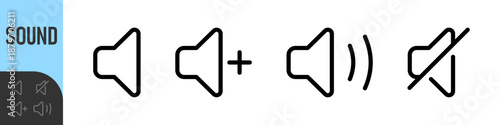speaker, sound, volume icon set , low and hight level volume speaker icon. voice, audio, silent, mute icons in flat style for media player app and website