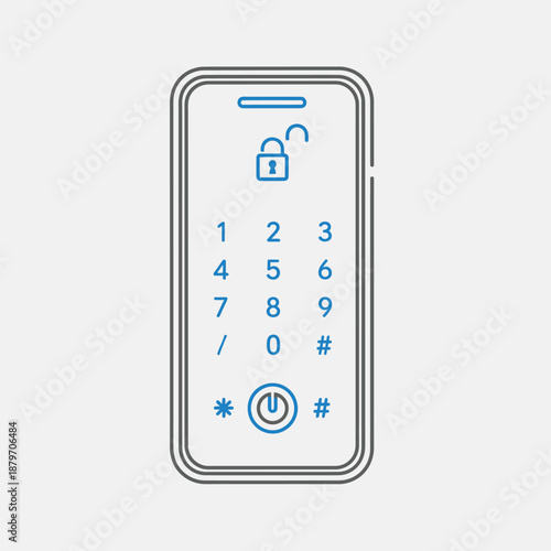 Mobile Phone with Lock Screen and Keypad.