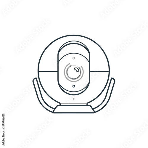 Simple Line Drawing of Security Camera.