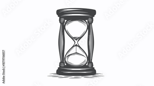 Detailed Illustration of Hourglass Timepiece.