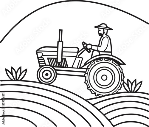 tractor with a farmer