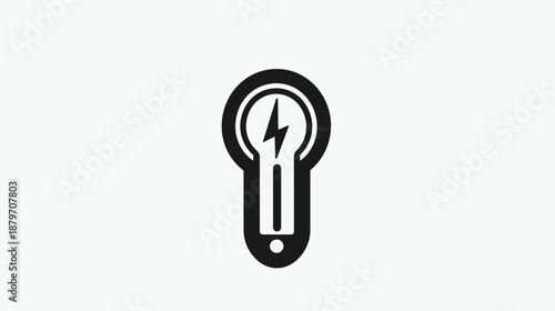 Light Bulb Icon with Lightning Bolt Symbol.