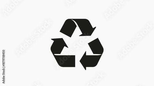 Recycling Symbol Black Icon on White.
