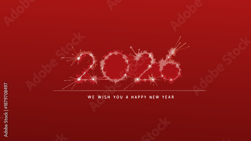 Sparkling new year 2026 celebration with bright lights and festive greetings