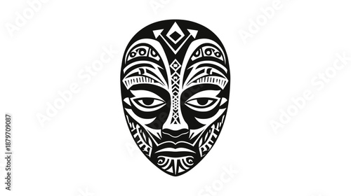 Traditional Tribal Mask with Intricate Designs.