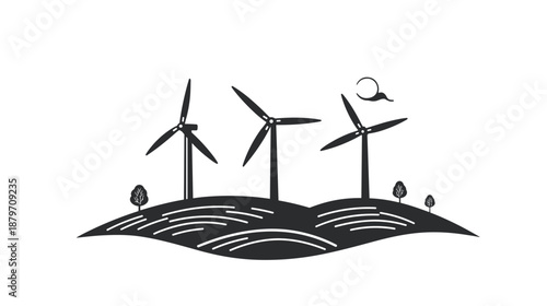 Wind Turbines Renewable Energy Illustration 1.