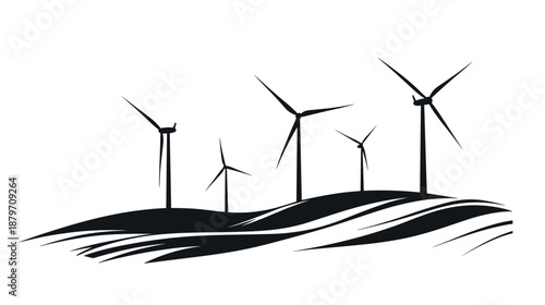 Wind Turbines Generating Renewable Energy 1.