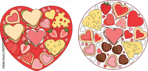 Heart Shaped Cookies and Treats Display.