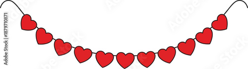 Red Heart Shaped Decoration String.