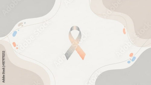 A vector graphic illustration of a ribbon symbolizing awareness and support