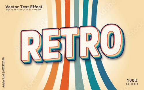 Editable vintage retro text effect vector style in Illustrator