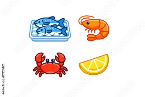 Seafood and Citrus Icons