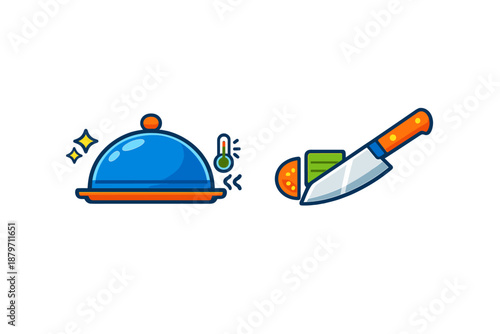Food preparation and serving icons