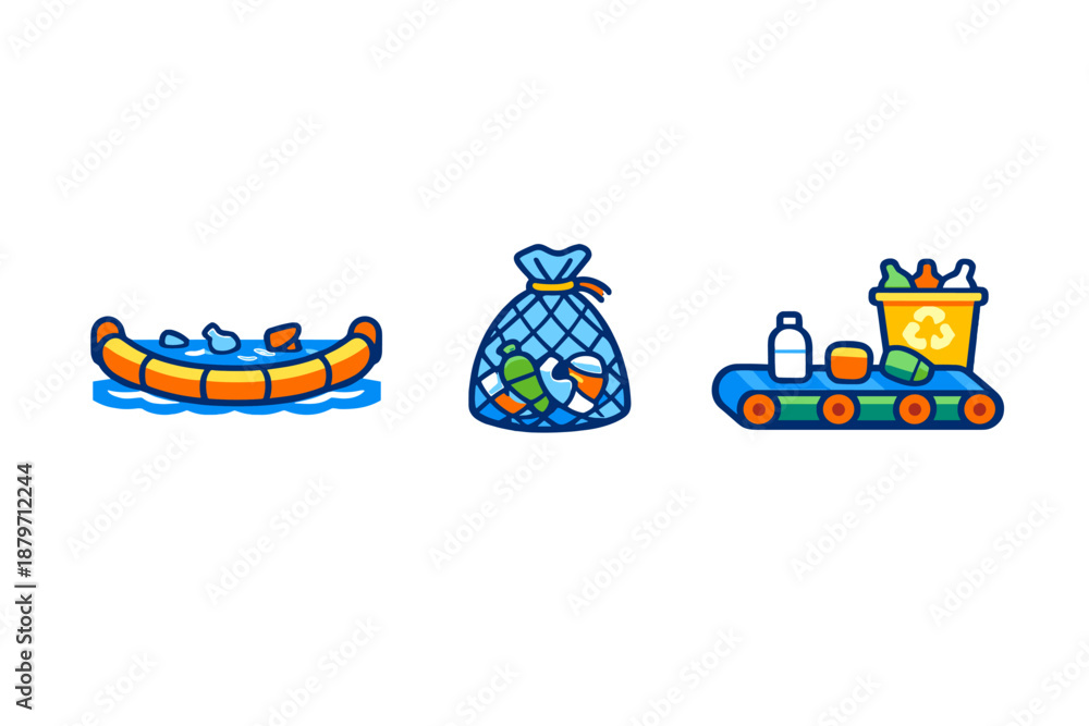 Obraz premium Recycling Process Icons