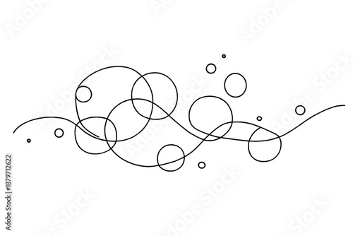 Festive Bokeh Elegance. Festive bokeh background. Minimalistic one-line drawing abstract festive bokeh circles