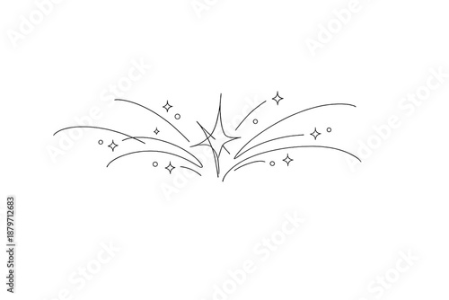 Abstract Glitter Burst. Radiant glitter abstract. Minimalistic one-line drawing radiant burst of abstract