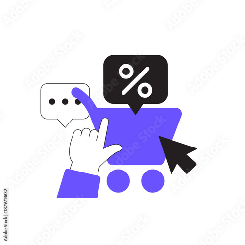 Online shopping, discounts and sales vector illustration