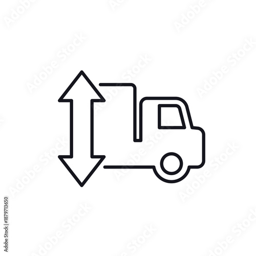 truck height icon, line design on white