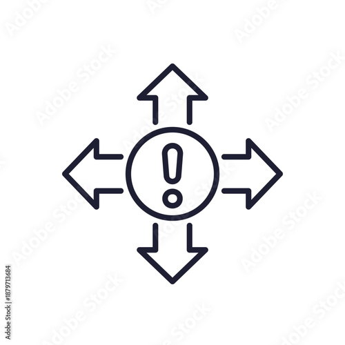 size warning line icon on white