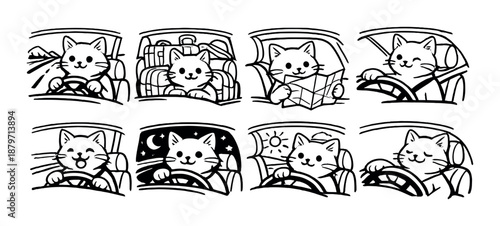 Cartoon cats driving adventures: fun and imaginative journeys