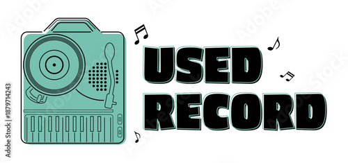 レコードプレイヤーのイラストレーション