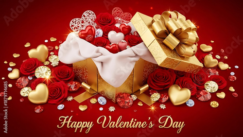 Valentine's day gift box with roses