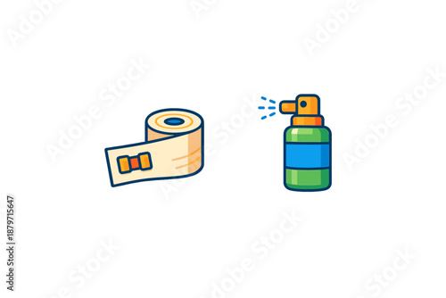 Bandage and Spray Bottle Icons