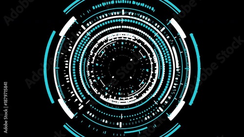 Futuristic Sci Fi HUD Circle Interface Digital Hologram Display Alpha Channel