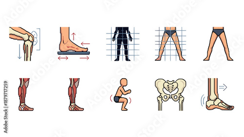 Pixel art human anatomy poses and joints: medical and fitness concept