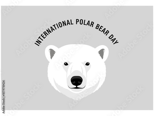 International polar bear day logo on gray background