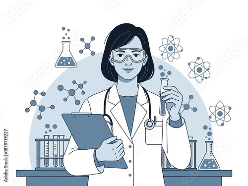 Female scientist working in laboratory setting with equipment