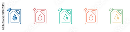 Canister Gasoline Icon Set Multiple Style Collection 
