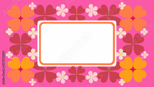 Wallpaper Mural Blank White Frame on Pink Floral Pattern Background for Design Mockups and Templates Torontodigital.ca
