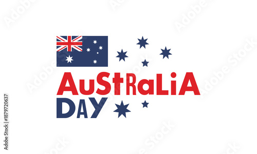 Australia Day. National happy holiday, celebrated annual in January 26. Australian patriotic elements. Kangaroo silhouette. Poster, card, banner and background. Vector illustration