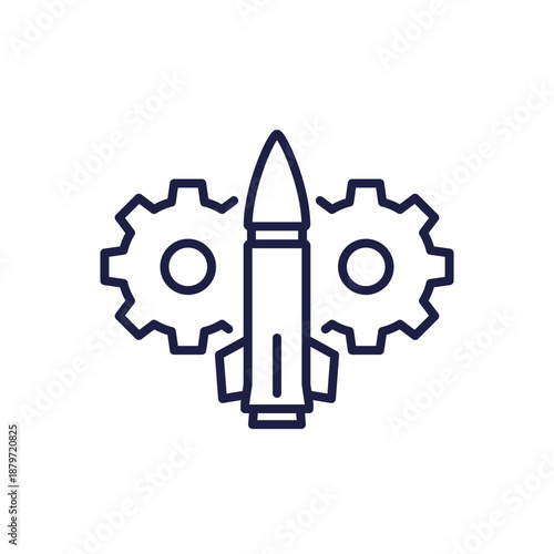 arms industry line icon on white