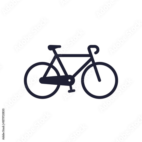 bicycle icon, bike cycling pictogram on white