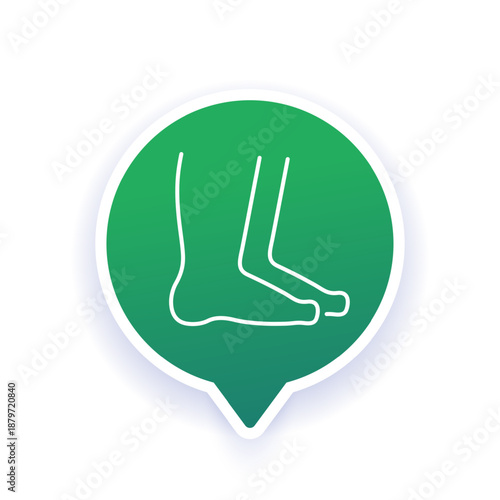 barefoot icon with bare feet, line design