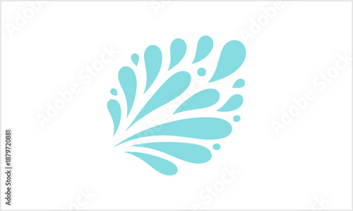 Abstract Splash Illustration Featuring Droplets, Motion, and Fluid Dynamics in a Dynamic Composition from a Front View